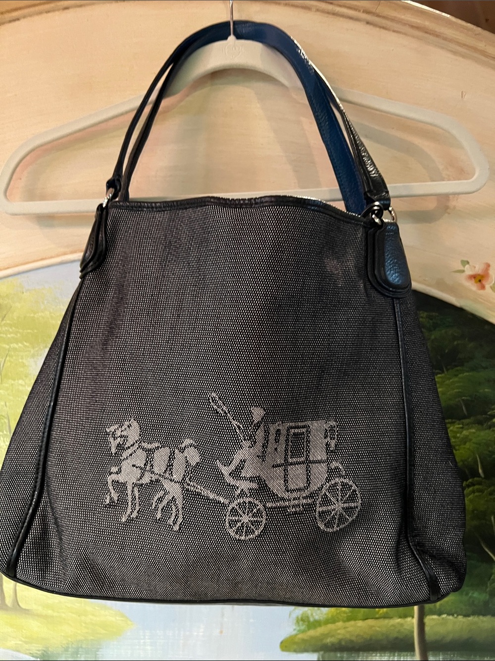 Coach black Tote Bag -with white carriage